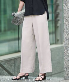 ICB 【新色追加・UVケア・接触冷感・速乾・防シワ・洗える】 FluidBackSatin  ワイドパンツ トープ系