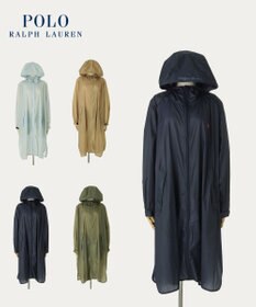 MOONBAT POLO RALPH LAUREN(ポロ ラルフローレン) ポロポニー レインコート ライトウェイト レインポンチョ  無地 フード 収納袋 レディース