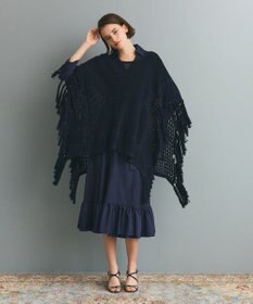 GRACE CONTINENTAL ニットフリンジケープ