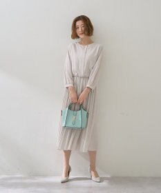 YECCA VECCA ジョーゼットプリーツワンピース