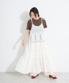 CRAFT STANDARD BOUTIQUE インド綿シフリー切り替えティアードキャミワンピース