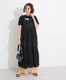 CRAFT STANDARD BOUTIQUE インド綿シフリー切り替えティアードキャミワンピース