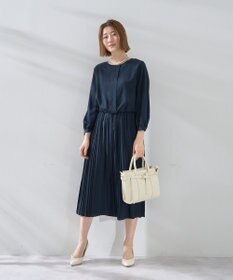 YECCA VECCA ジョーゼットプリーツワンピース