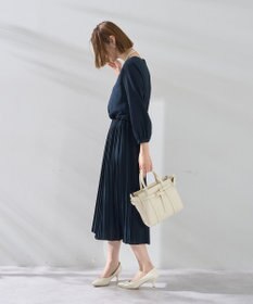 YECCA VECCA ジョーゼットプリーツワンピース