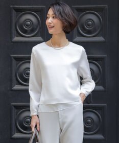 J.PRESS LADIES ハンマーサテン カットソー ホワイト系