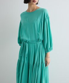 Green Parks ボリュームスリーブティアードワンピース