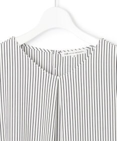 23区 【洗える】タックディテールプルオーバー ストライプ カットソー