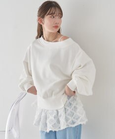 earth music&ecology 裾スリット裏毛プルオーバー