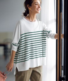 UNFILO 【抗菌防臭】スタイルアップニット　クルーネック