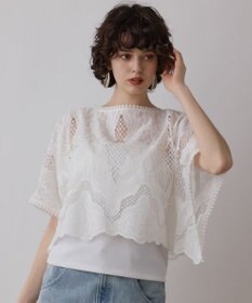 GRACE CONTINENTAL 刺繍ポンチョトップ