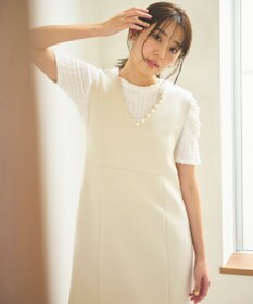 Feroux 【大好評につき今季も登場！】パールポイントダンボール ジャンスカ