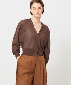 BEIGE， 【洗える】MOISE / 2WAYドルマンカーディガン Brown × White