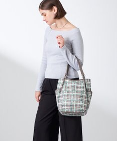 Y'SACCS ドローイングチェックトートバッグ