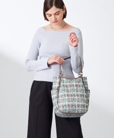 Y'SACCS ドローイングチェックトートバッグ