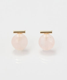 金属アレルギー対応】パワーストーンバーピアス ローズクォーツ/天然石