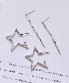 Phoebe 〈金属アレルギー対応〉スターフープピアス　シルバー/ニッケルフリー