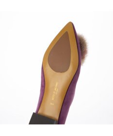 MODE ET JACOMO <MODE ET JACOMO>ファー付ポインテッドトゥフラットパンプス