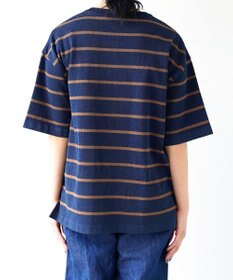 WHITE MAILS 【UNISEX】PAPER YARN BORDER KINT PULLOVER T-シャツ