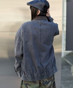 WEGO ワーカーズWジップデニムブルゾン