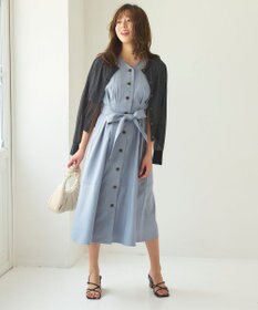 Feroux 【洗える】パフスリーブシャツ ワンピース