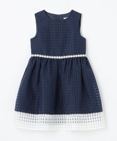 組曲 KIDS 【110-140㎝】シアーチェックバイカラー ワンピース