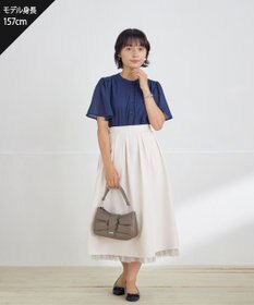 Tiaclasse L 【セットアップ対応・洗える】シアーチェックブラウス