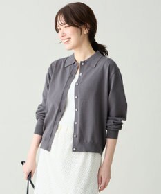 ANY L コットンブレンドポロカーデ