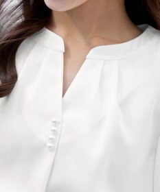 Tiaclasse 【洗える】スキッパー衿ボタンブラウス