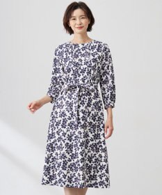 J.PRESS LADIES 【洗える】スパンフラワープリント  ワンピース