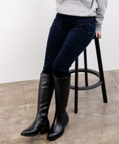 caqu スリムストレート 裏起毛コーデュロイパンツ