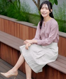 Tiaclasse 【洗える】スキッパー衿ボタンブラウス