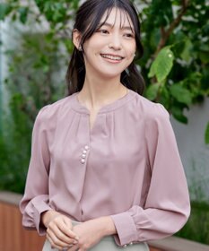 Tiaclasse 【洗える】スキッパー衿ボタンブラウス