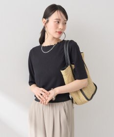 earth music&ecology リブメローショートスリーブプルオーバー