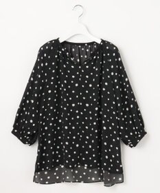 自由区 【セットアップ可】ドットプリント スキッパーブラウス