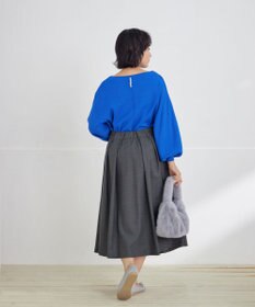 Tiaclasse 【新色追加・洗える】ウール調タックフレアスカート