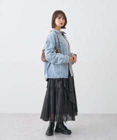 earth music&ecology シャイニーラッフルスカート