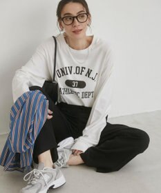 WEGO 【ANGIE VINTAGE】GILDAN カレッジロゴ オーバーサイズ プリント ロンT