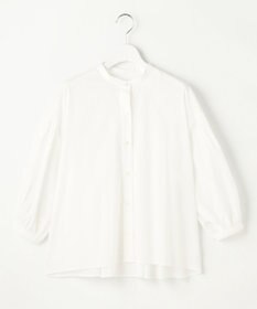 自由区 バンドカラーコットン ブラウス