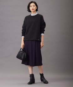 J.PRESS LADIES 【洗える】BEZ C/Ny ドビーストライプ フリルネック ブラウス