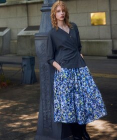 組曲 ヘアリーフラワープリント スカート パープル系5