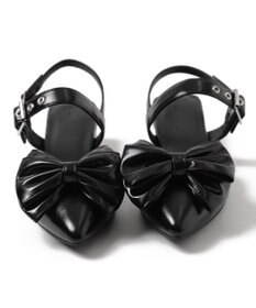 WEGO ダブルリボンポインテッドシューズ