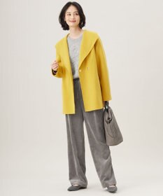 自由区 【洗える】ソフトコーデュロイワイド パンツ