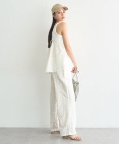 earth music&ecology 【セットアップ対応】【WEB・一部店舗限定】パッチワークレースキャミソール