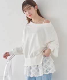 earth music&ecology 裾スリット裏毛プルオーバー