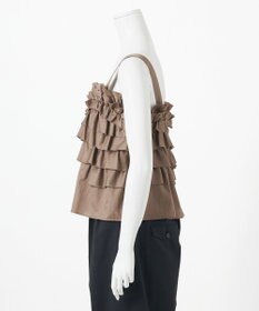 23区 【GOLD LABEL】コットンサテン フリルキャミソール