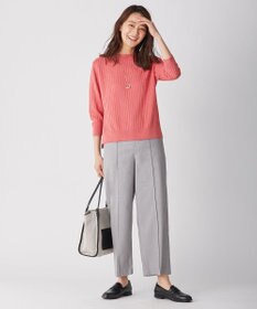 J.PRESS LADIES 【洗える】T/Rシャークスキン セミワイド パンツ