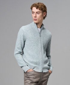 JOSEPH HOMME 【新柄】シルクバルキー　ハイネックジップアップニット