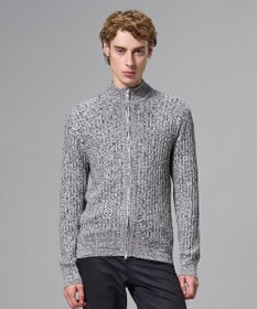 JOSEPH HOMME 【新柄】シルクバルキー　ハイネックジップアップニット