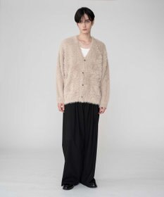 WEGO 【2025秋冬新作/ユニセックス着用ITEM/SMLサイズ展開】フェザーニットカーディガン