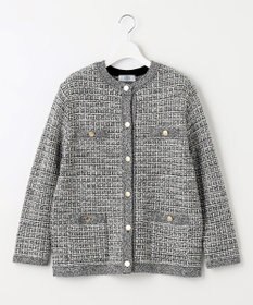 J.PRESS LADIES 【洗える】TWEED KNIT ミドル カーディガン